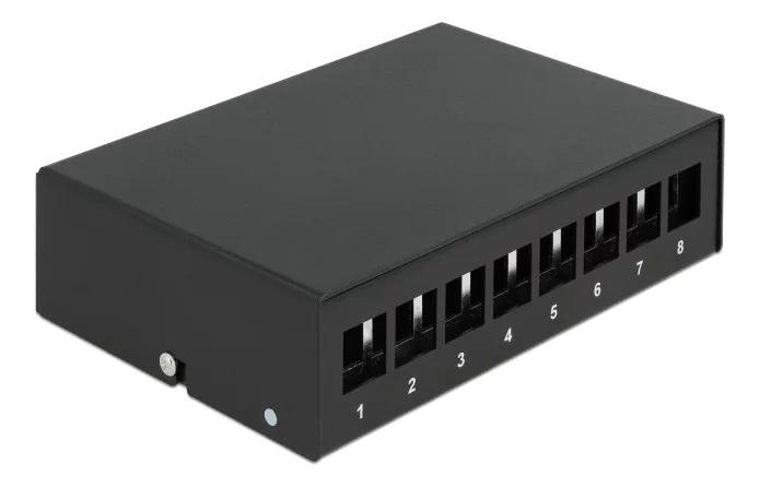 DeLOCK Keystone Patch Panel 8 Port black i gruppen Datautstyr / Kabler og adaptere / Nettverk / Adaptere og koblinger hos TP E-commerce Nordic AB (C70583)