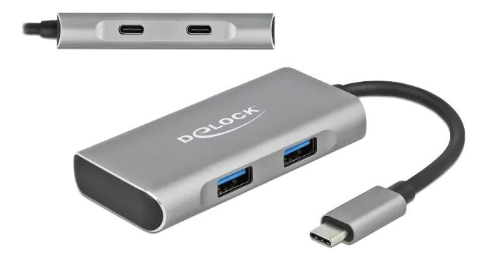 DeLOCK External USB 3.2 Gen 2 USB Type-C Hub 2 x USBA and 2 x USBC i gruppen Datautstyr / Datamaskin Tilbehør / USB-Hubs hos TP E-commerce Nordic AB (C70609)