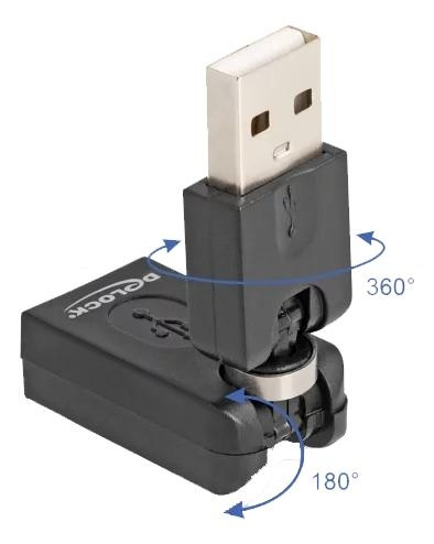 DeLOCK Rotation adapter USB 2.0-A male to female i gruppen Datautstyr / Kabler og adaptere / USB / USB-A / Adaptere hos TP E-commerce Nordic AB (C70622)