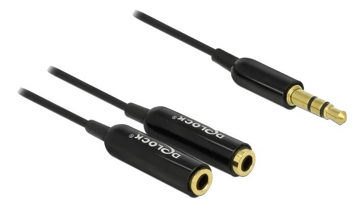 DeLOCK Cable audio splitter stereo jack male 3.5 mm 3 pin>2xstereo i gruppen Elektronikk / Kabler og adaptere / Lyd analog / Adaptere hos TP E-commerce Nordic AB (C70624)