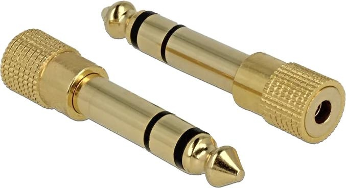 DeLOCK Adapter Stereo plug 6.35 mm > Stereo jack 3.5 mm 3 pin metal i gruppen Elektronikk / Kabler og adaptere / Lyd analog / Adaptere hos TP E-commerce Nordic AB (C70626)