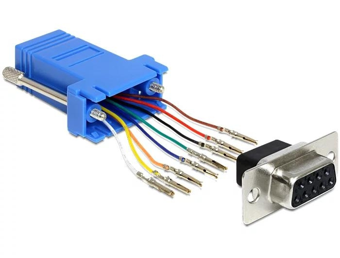 DeLOCK D-Sub 9 Pin female > RJ45 female assembly kit i gruppen Datautstyr / Kabler og adaptere / Nettverk / Adaptere og koblinger hos TP E-commerce Nordic AB (C70628)