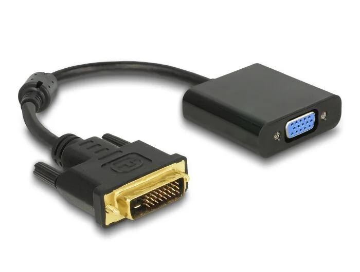 DeLOCK Adapter DVI-D 24+1 male > VGA female black i gruppen Datautstyr / Kabler og adaptere / DVI / Adaptere hos TP E-commerce Nordic AB (C70633)