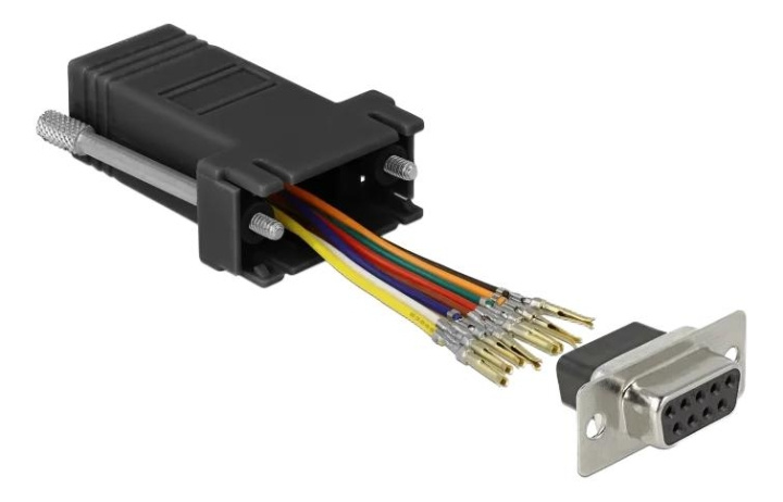 DeLOCK Adapter D-Sub 9 pin female to RJ45 female Assembly Kit black i gruppen Datautstyr / Kabler og adaptere / Nettverk / Adaptere og koblinger hos TP E-commerce Nordic AB (C70643)