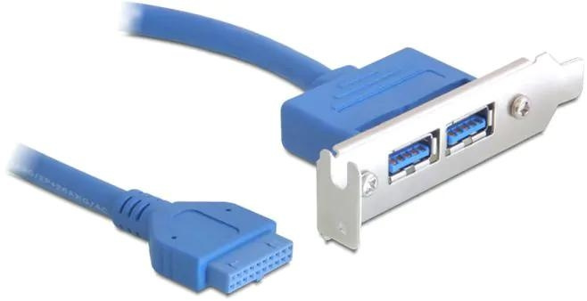 DeLOCK Slot bracket 1x19pin USB 3.0 pin header fe intern>2xUSB 3 i gruppen Datautstyr / PC-Komponenter hos TP E-commerce Nordic AB (C70674)