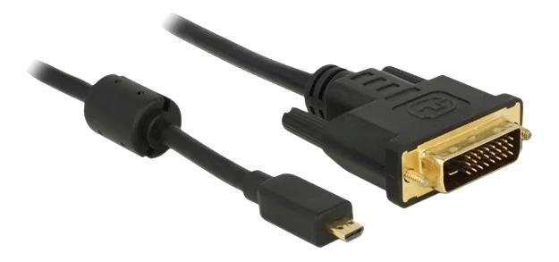 DeLOCK HDMI cable Micro-D male > DVI 24+1 male 1 m i gruppen Datautstyr / Kabler og adaptere / DVI / Kabler hos TP E-commerce Nordic AB (C70683)