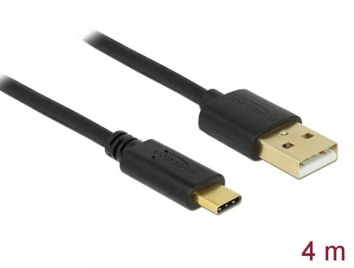 DeLOCK USB 2.0 cable Type-A to Type-C 4 m i gruppen Datautstyr / Kabler og adaptere / USB / USB-C hos TP E-commerce Nordic AB (C70688)