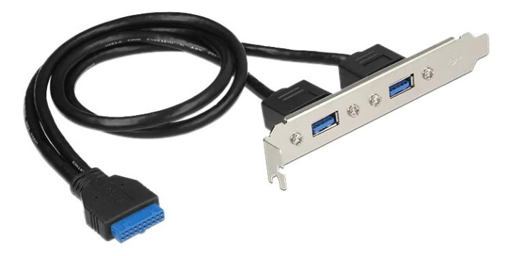 DeLOCK Slot bracket 1x19pin USB 3.0 pin header fe internal>2 i gruppen Datautstyr / PC-Komponenter hos TP E-commerce Nordic AB (C70695)