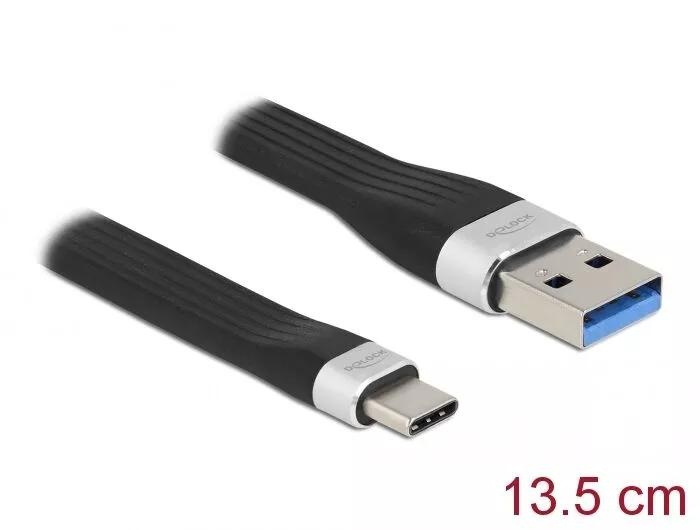 DeLOCK USB 3.2 Gen1 FPC Flat Ribbon Cable USB A>USB C 13.5cm PD 3A i gruppen Datautstyr / Kabler og adaptere / USB / USB-C hos TP E-commerce Nordic AB (C70713)