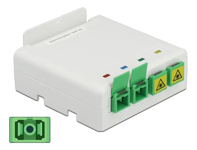 DeLOCK Optical Fiber Connection Box DIN Rail 4xSC Simplex LC Duplex i gruppen Datautstyr / Kabler og adaptere / Nettverk / Adaptere og koblinger hos TP E-commerce Nordic AB (C70728)