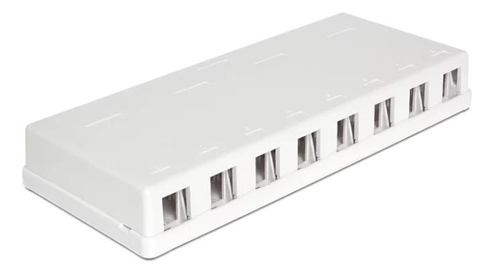 DeLOCK Keystone Surface Mounted Box, 8-ports, white i gruppen Datautstyr / Kabler og adaptere / Nettverk / Adaptere og koblinger hos TP E-commerce Nordic AB (C70739)