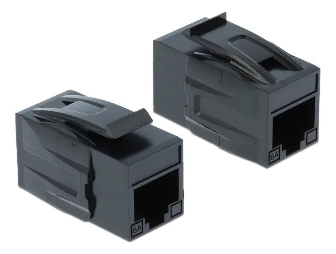 DeLOCK Keystone Module RJ45 jack > RJ45 jack Cat.6A UTP black i gruppen Datautstyr / Kabler og adaptere / Nettverk / Adaptere og koblinger hos TP E-commerce Nordic AB (C70742)