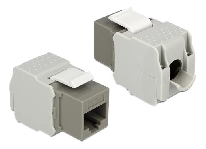 DeLOCK Keystone Module RJ45 jack > LSA Cat.6 UTP grey i gruppen Datautstyr / Kabler og adaptere / Nettverk / Adaptere og koblinger hos TP E-commerce Nordic AB (C70749)