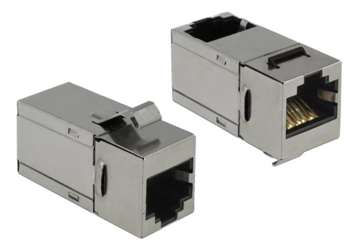 DeLOCK Keystone Module RJ45 jack > RJ45 jack Cat.6 90° i gruppen Datautstyr / Kabler og adaptere / Nettverk / Adaptere og koblinger hos TP E-commerce Nordic AB (C70754)