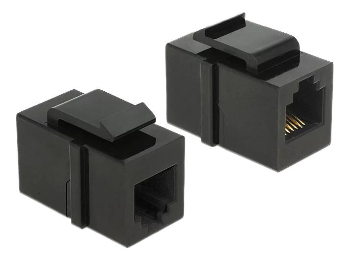 DeLOCK Keystone Module RJ12 female > RJ12 female Cat.3 black i gruppen Datautstyr / Kabler og adaptere / Nettverk / Adaptere og koblinger hos TP E-commerce Nordic AB (C70755)