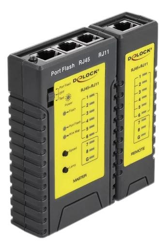 DeLOCK Cable Tester RJ45 / RJ12 + Portfinder i gruppen Datautstyr / PC-Komponenter / Verktøy og montering hos TP E-commerce Nordic AB (C70758)