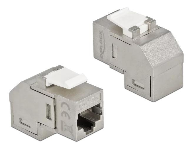 DeLOCK Keystone Module RJ45 jack to RJ45 jack Cat.6A 90° angled i gruppen Datautstyr / Kabler og adaptere / Nettverk / Adaptere og koblinger hos TP E-commerce Nordic AB (C70776)