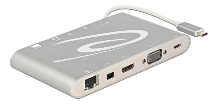 DeLOCK 87298 USB Type-C 3.1 Docking Station 4K, silver-grey i gruppen Datautstyr / Bærbare datamaskiner og tilbehør / Dokkingstasjoner hos TP E-commerce Nordic AB (C70777)