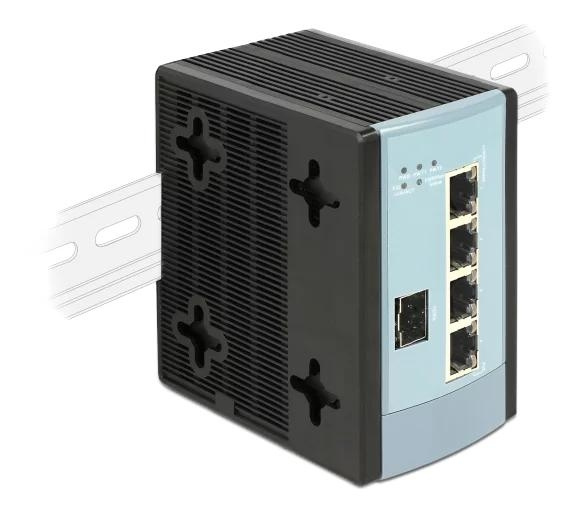 DeLOCK Gigabit Ethernet Switch 4 Port + 1 SFP DIN-rail mounting i gruppen Datautstyr / Nettverk / Switcher / 10/100/1000Mbps hos TP E-commerce Nordic AB (C70779)