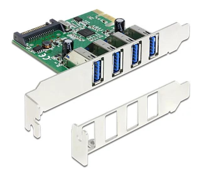 DeLOCK PCI Express Card > 4 x USB 3.0, USB adapter, PCIe 2.0 i gruppen Datautstyr / Nettverk / Nettverkskort / PCI Express hos TP E-commerce Nordic AB (C70788)