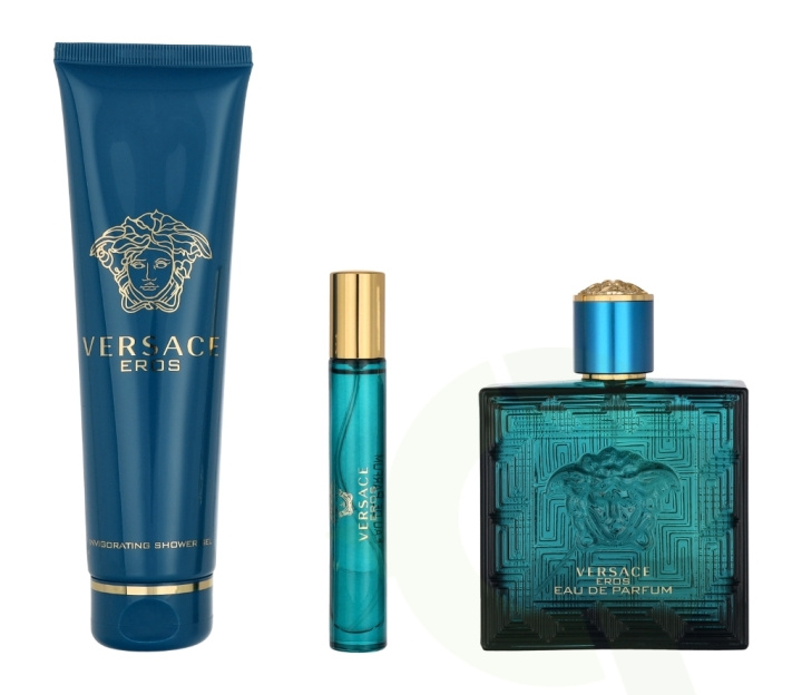 Versace Eros Pour Homme Giftset 260 ml Edp Spray 100ml/Shower Gel 150ml/Edp Spray 10ml i gruppen HELSE OG SKJØNNHET / Gavesett / Gavesett for ham hos TP E-commerce Nordic AB (C70945)