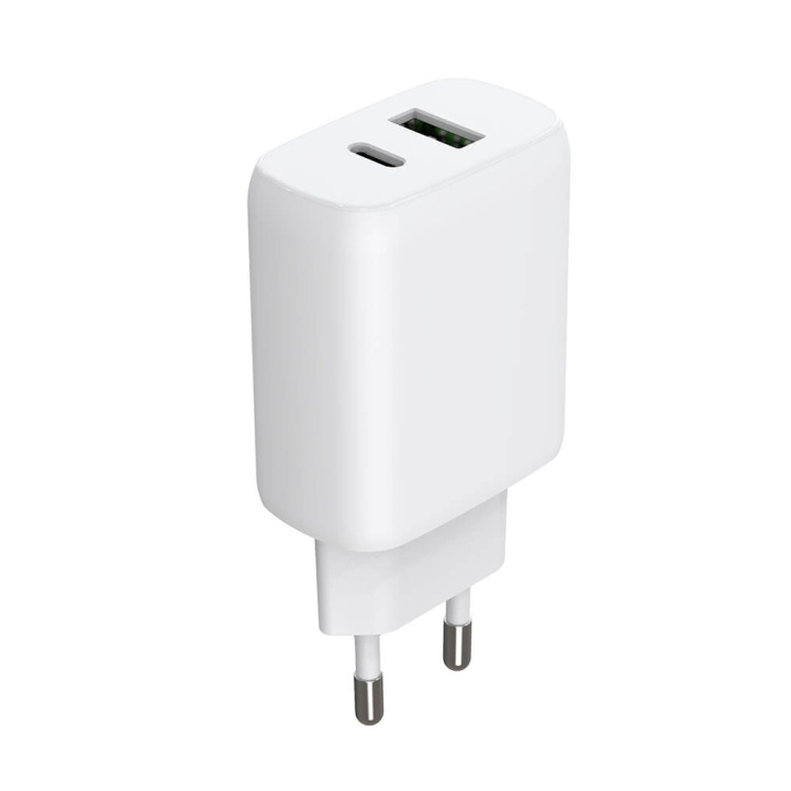 Gear Charger 220V 1xUSB-C + 1xUSB-A PD/PPS 30W + 18W QC White i gruppen SMARTTELEFON & NETTBRETT / Ladere og Kabler / Vegglader / Vegglader USB hos TP E-commerce Nordic AB (C71366)