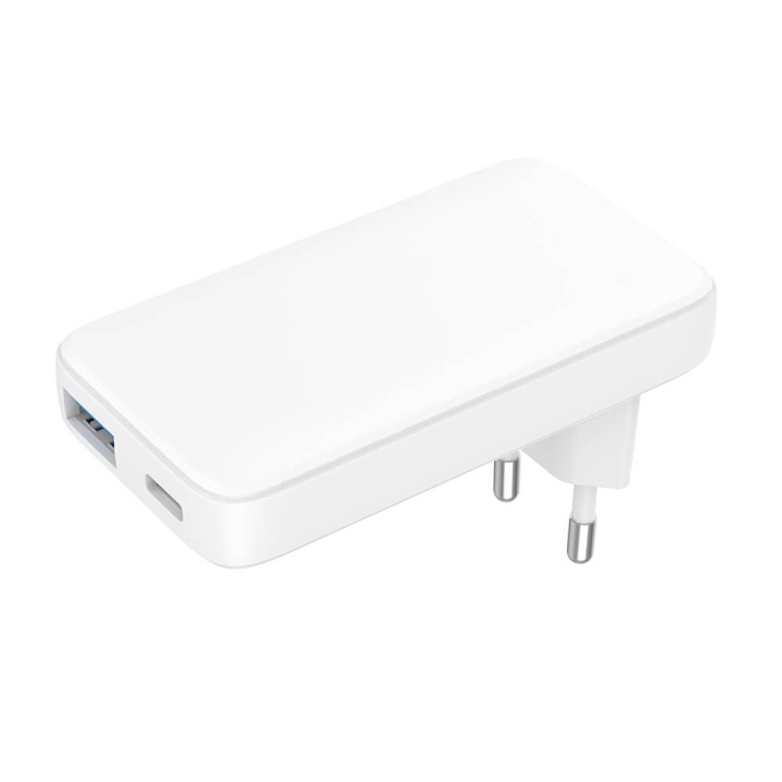 Gear Charger 220V 1xUSB-C+1xUSB-A PD/PPS 36W+QC 18W GaN White i gruppen SMARTTELEFON & NETTBRETT / Ladere og Kabler / Vegglader / Vegglader Type C hos TP E-commerce Nordic AB (C71369)