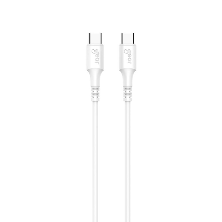 GEAR Cable USB-C to USB-C 2.0 0.5m Cable White i gruppen SMARTTELEFON & NETTBRETT / Ladere og Kabler / Kabler / Kabler type C hos TP E-commerce Nordic AB (C71400)