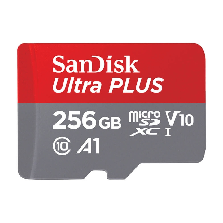 SanDisk MicroSDXC Ultra Plus 256GB 160MB/s A1 C10 UHS-1 i gruppen Elektronikk / Lagringsmedia / Minnekort / MicroSD/HC/XC hos TP E-commerce Nordic AB (C71481)