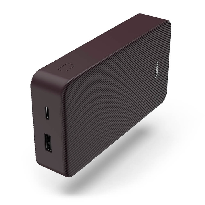 Hama Powerbank Colour 20 20000mAh USB-C+USB-A Plomme i gruppen SMARTTELEFON & NETTBRETT / Ladere og Kabler / Powerbanks hos TP E-commerce Nordic AB (C71534)