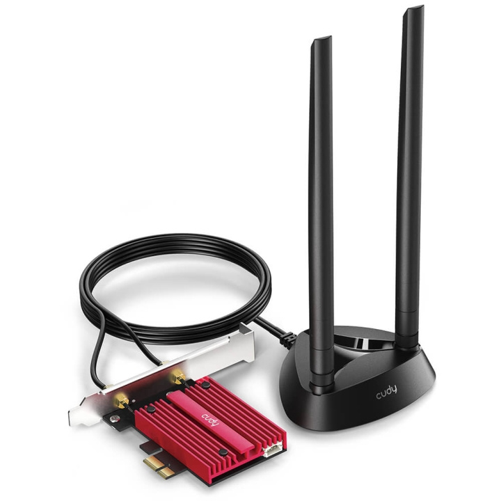 CUDY Adapter PCI-E WE4000 AX5400 WiFi 6E Magnetic Antennas i gruppen Datautstyr / Nettverk / Nettverkskort / PCI Express trådløse hos TP E-commerce Nordic AB (C71599)