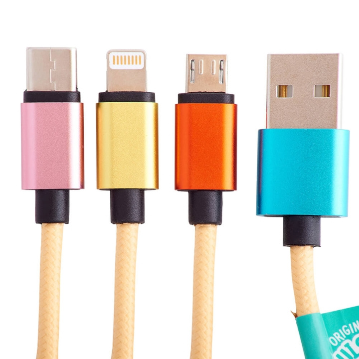 Squishmallows Chargercable 1.2m Leo 3in1 USB-C/Micro/Lightning i gruppen SMARTTELEFON & NETTBRETT / Ladere og Kabler / Kabler / Kabler type C hos TP E-commerce Nordic AB (C71663)