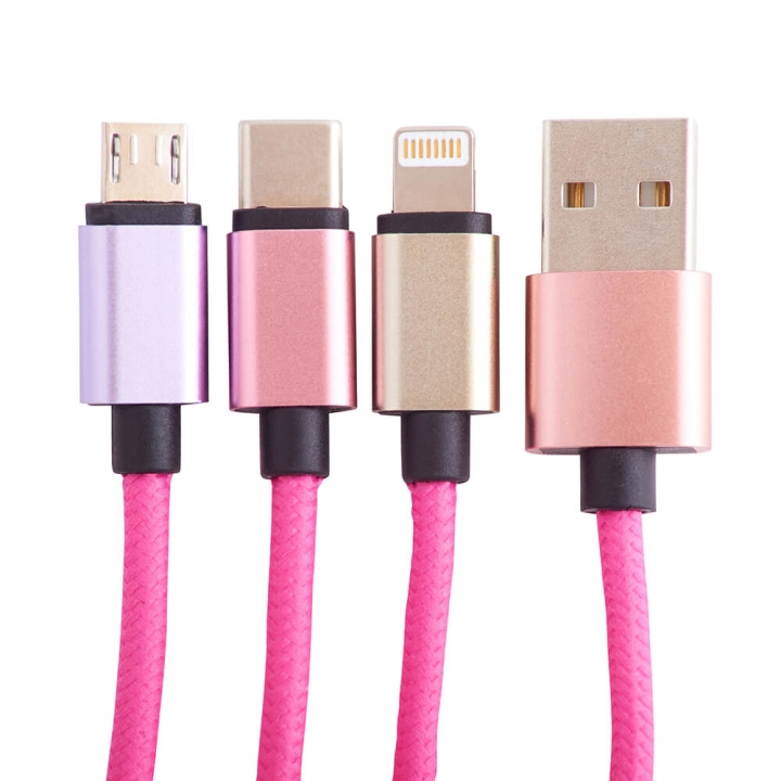 Squishmallows Chargercable 1.2m Lola 3in1 USB-C/Micro/Lightning i gruppen SMARTTELEFON & NETTBRETT / Ladere og Kabler / Kabler / Kabler type C hos TP E-commerce Nordic AB (C71664)