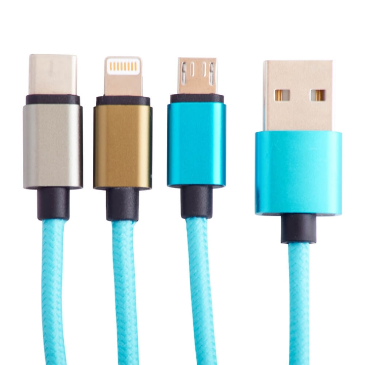 Squishmallows Chargercable 1.2m Tat 3in1 USB-C/Micro/Lightning i gruppen SMARTTELEFON & NETTBRETT / Ladere og Kabler / Kabler / Kabler type C hos TP E-commerce Nordic AB (C71665)