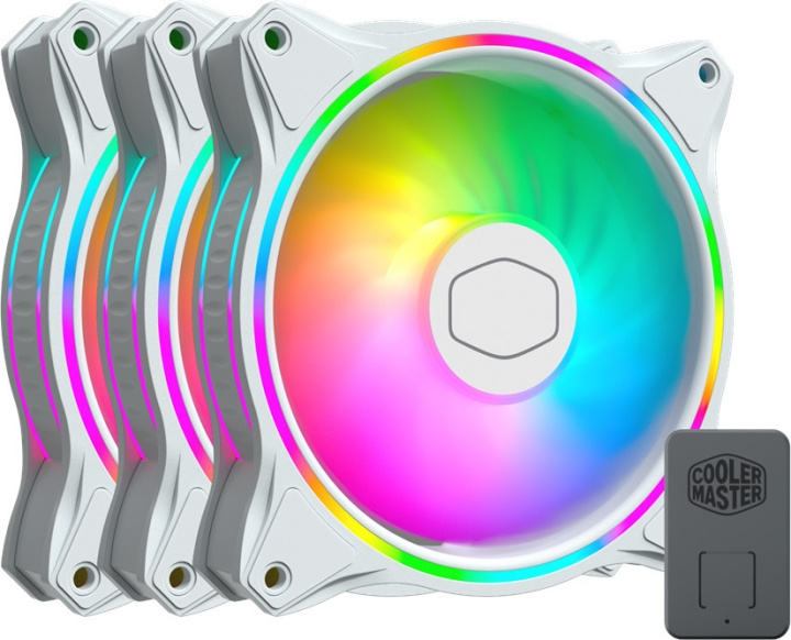 Cooler Master MasterFan MF120 Halo White Edition 3 i 1 PWM-viftekit, 120 mm, hvit, 3-pakning i gruppen Datautstyr / PC-Komponenter / Kjøling / Vifter hos TP E-commerce Nordic AB (C71698)