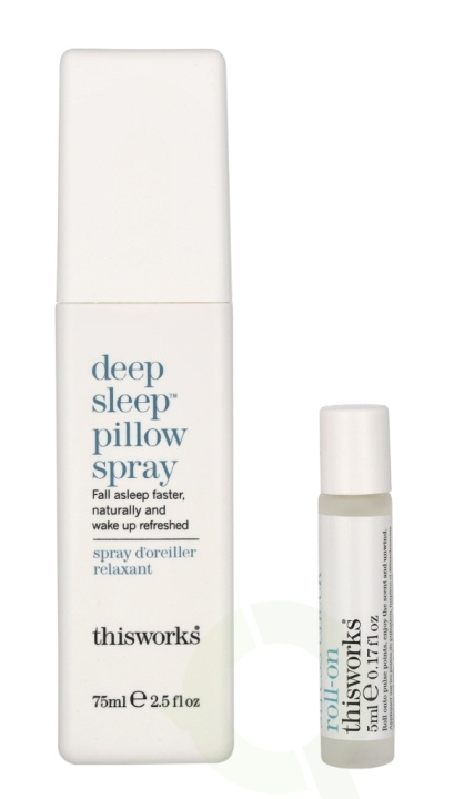 This Works Deep Sleep Pillow Talk Set 80 ml Pillow Spray 75ml/Stress Less 5ml i gruppen HELSE OG SKJØNNHET / Duft og parfyme / Andre dufter / Duftspreder hos TP E-commerce Nordic AB (C71949)