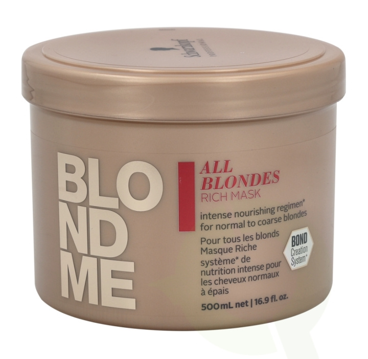 Schwarzkopf Blond Me All Blondes Rich Mask 500 ml For Normal To Coarse Blondes i gruppen HELSE OG SKJØNNHET / Hår & styling / Hårpleie / Hårmaske hos TP E-commerce Nordic AB (C73846)