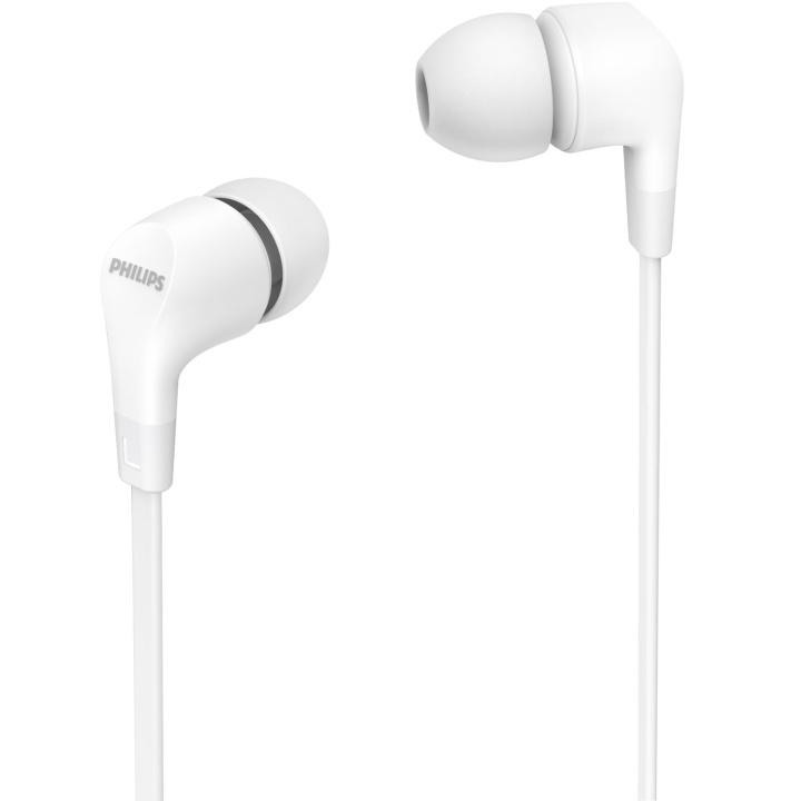 Philips TAE1105WT Trådanslutna in-ear-hörlurar med inbyggd fjärrkontroll. Vita i gruppen Elektronikk / Lyd & Bilde / Hodetelefoner & Tilbehør / Hodetelefoner hos TP E-commerce Nordic AB (C74667)