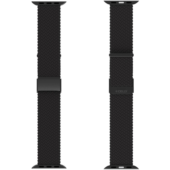 Celly Armband till Apple Watch 42/44/45mm Flätat Svart i gruppen SMARTTELEFON & NETTBRETT / Trening, hjem og fritid / Apple Watch og tilbehør / Tilbehør hos TP E-commerce Nordic AB (C74700)