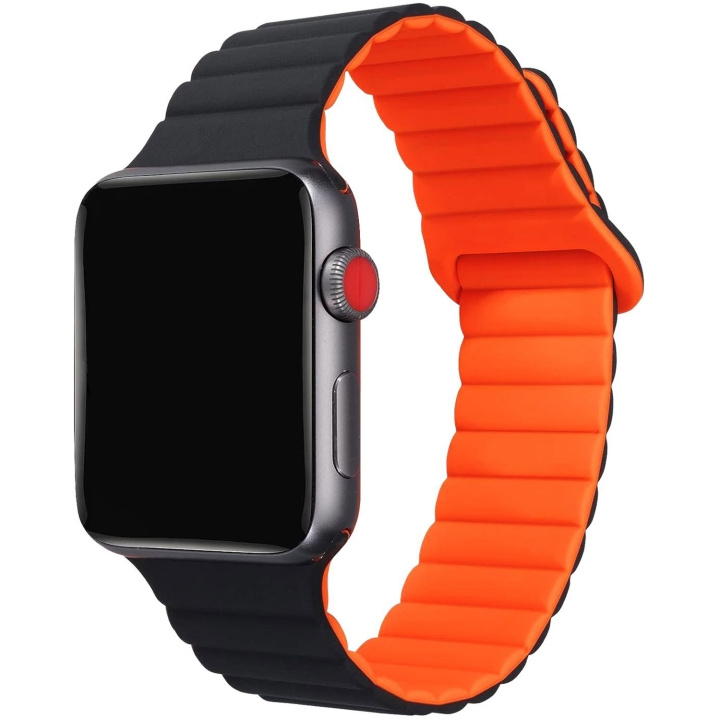 Celly Armband till Apple Watch 42/44/45mm Magnetiskt Svart/Orange i gruppen SMARTTELEFON & NETTBRETT / Trening, hjem og fritid / Apple Watch og tilbehør / Tilbehør hos TP E-commerce Nordic AB (C74702)