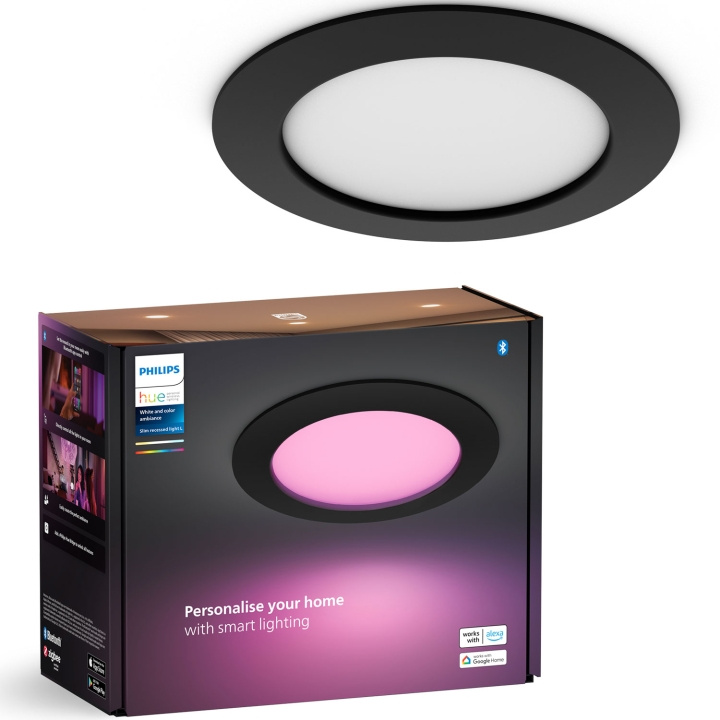 Philips Hue Slim Downlight L 170mm White and Color Ambiance Svart 1-pack i gruppen Elektronikk / Lys / Taklamper hos TP E-commerce Nordic AB (C74719)