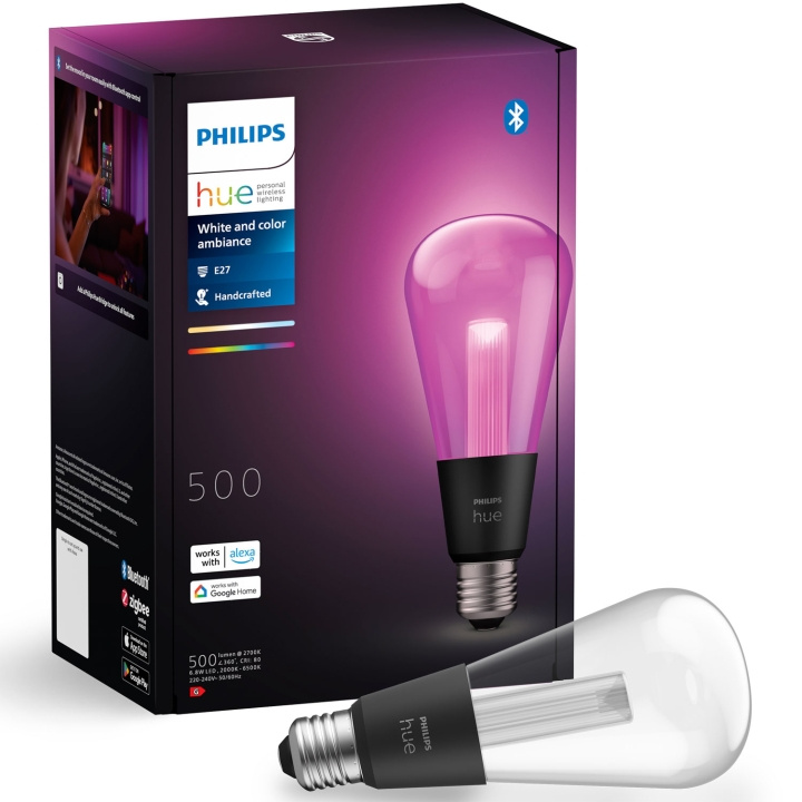 Philips Hue Lightguide Edison ST72 E27 White and Color Ambiance i gruppen Elektronikk / Lys / LED-lys hos TP E-commerce Nordic AB (C74727)