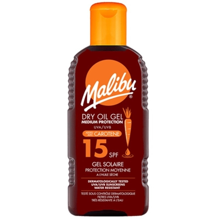 Malibu Dry Oil Gel with Carotene SPF15 200ml i gruppen HELSE OG SKJØNNHET / Hudpleie / Soling / Solkrem hos TP E-commerce Nordic AB (C74746)