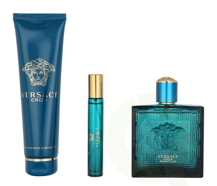 Versace Eros Pour Homme Giftset 260 ml Parfum Spray 100ml/Body & Showergel 150ml/Parfum Spray 10ml i gruppen HELSE OG SKJØNNHET / Gavesett / Gavesett for ham hos TP E-commerce Nordic AB (C74800)