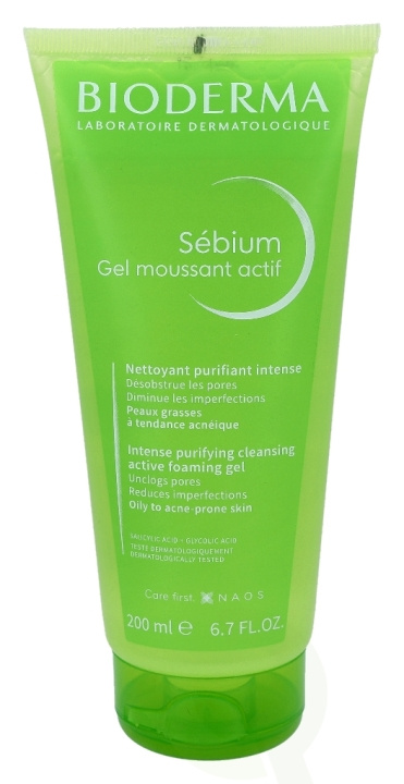 Bioderma Sebium Gel Moussant Actif Foaming Gel 200 ml Oily To Acne-Prone Skin i gruppen HELSE OG SKJØNNHET / Hudpleie / Ansikt / Rengjøring hos TP E-commerce Nordic AB (C74849)