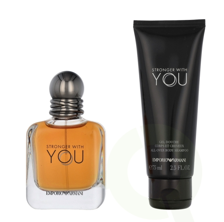 Armani Stronger With You Giftset 125 ml Edt Spray 50ml/Shower Gel 75ml i gruppen HELSE OG SKJØNNHET / Gavesett / Gavesett for ham hos TP E-commerce Nordic AB (C74992)