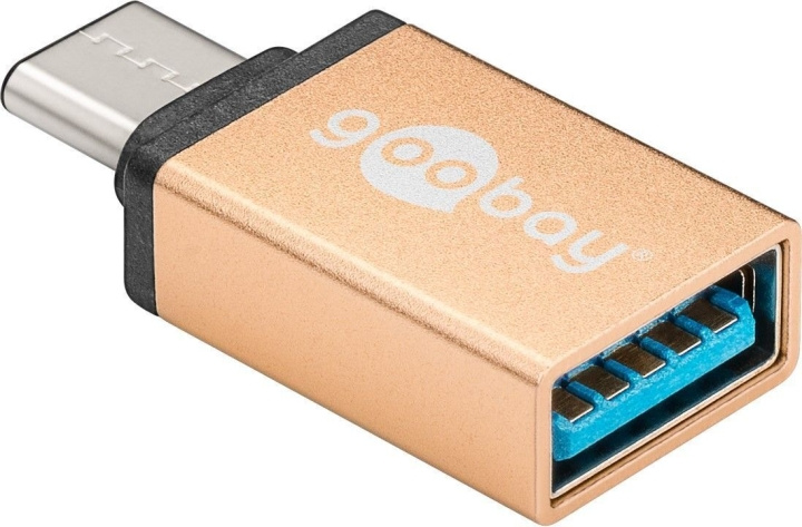 Goobay USB-C til A 3.0-adapter, gull i gruppen Datautstyr / Kabler og adaptere / USB / USB-C hos TP E-commerce Nordic AB (C75154)