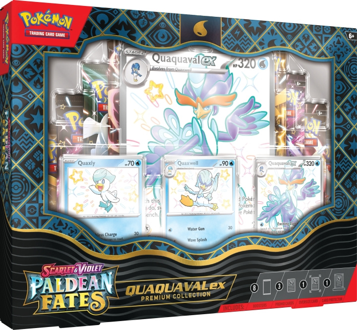 POKEMON Scarlet & Violet 4.5: Paldea Fates Premium Collection samlekortsett, Quaquaval ex i gruppen LEKER, BARN OG BABY / Leker / Leksaker hos TP E-commerce Nordic AB (C75405)