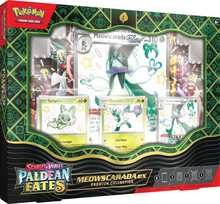 POKEMON Scarlet & Violet 4.5: Paldea Fates Premium Collection samlekortsett, Meowscarada ex i gruppen LEKER, BARN OG BABY / Leker / Leksaker hos TP E-commerce Nordic AB (C75406)