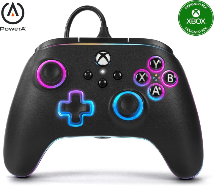 PowerA Lumectra Advantage kablet kontroller, svart, Xbox / PC i gruppen Elektronikk / TV-spill & tilbehør / Xbox Series X hos TP E-commerce Nordic AB (C75412)